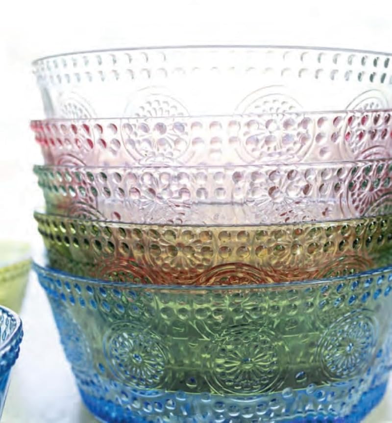 Vintage-Inspired Codi Glass Serving Bowl - 4.75" Clear Floral Dish