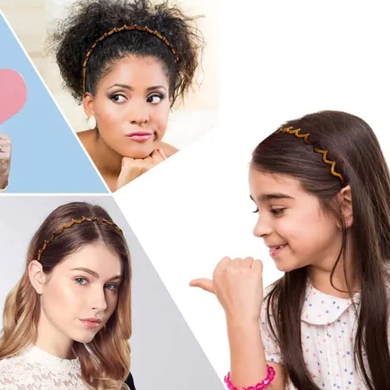 Zig Zag Headbands - Flexible Hairband for All Hair Types | No Headache Grip, Lightweight 90s Retro Style