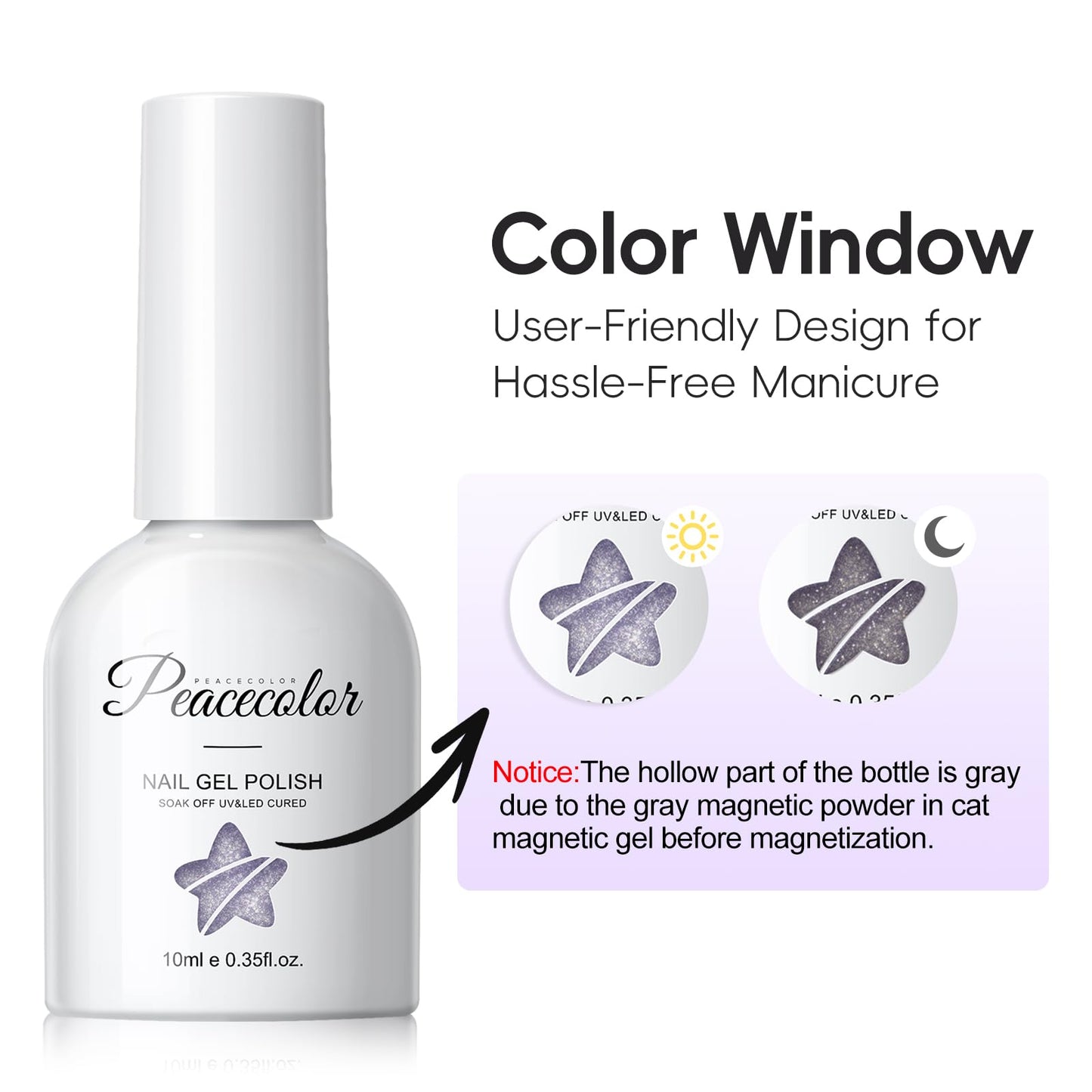 PEACECOLOR Cat Eye Gel Polish Set with Magnet, 6 Colors 10ML Nude White Milkly Sheer Colors Magnetic Nail Polish Salon DIY at Home