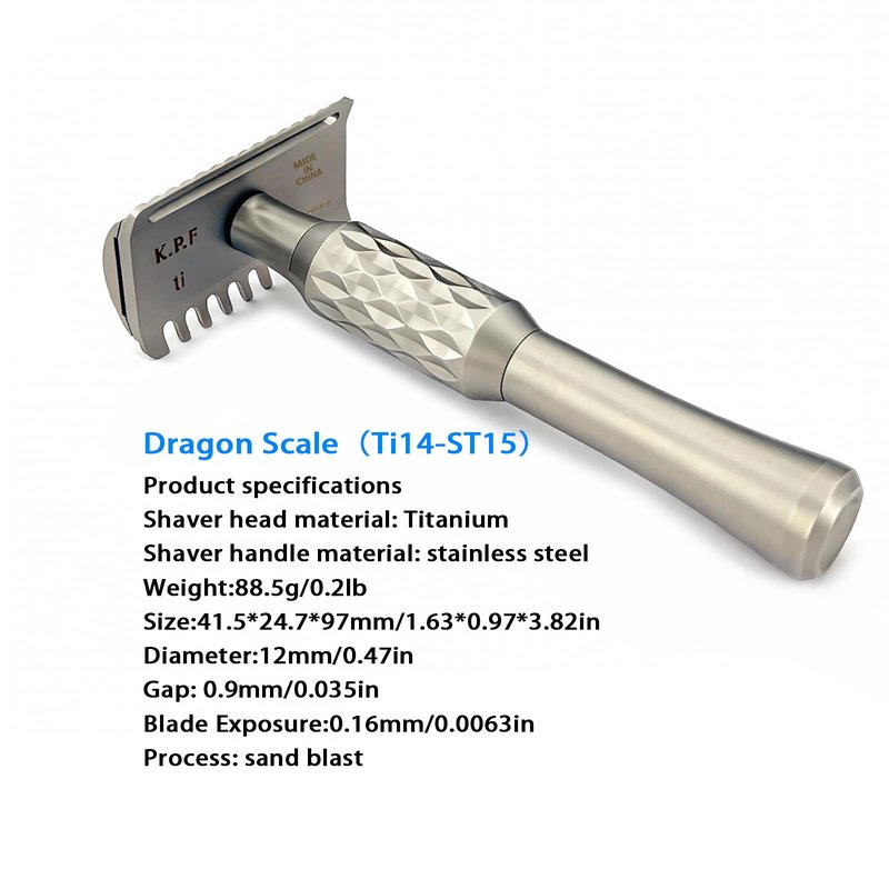 KAMPFE Safety Shaver razor adopts a unique AB edge Side. Combined Design of Open Comb and Closed Comb. A Double Edge Safety Razor with Two Uses for Men (silver2)