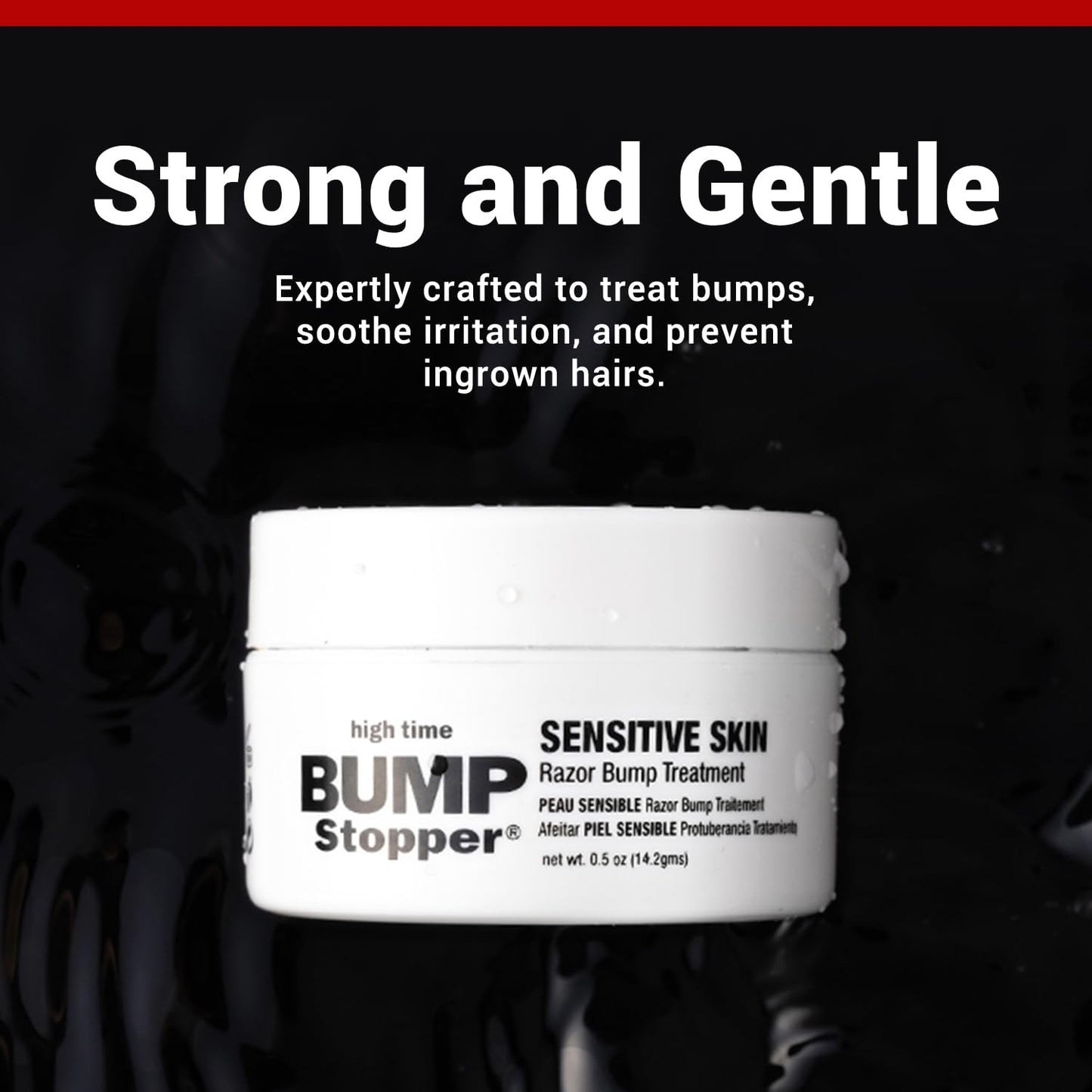High Time Bump Stopper Sensitive | Ingrown Hair Treatment After Shave Cream | Razor Bump Treatment | Sensitive Skin Formula | Post Shave Care | 0.5 oz