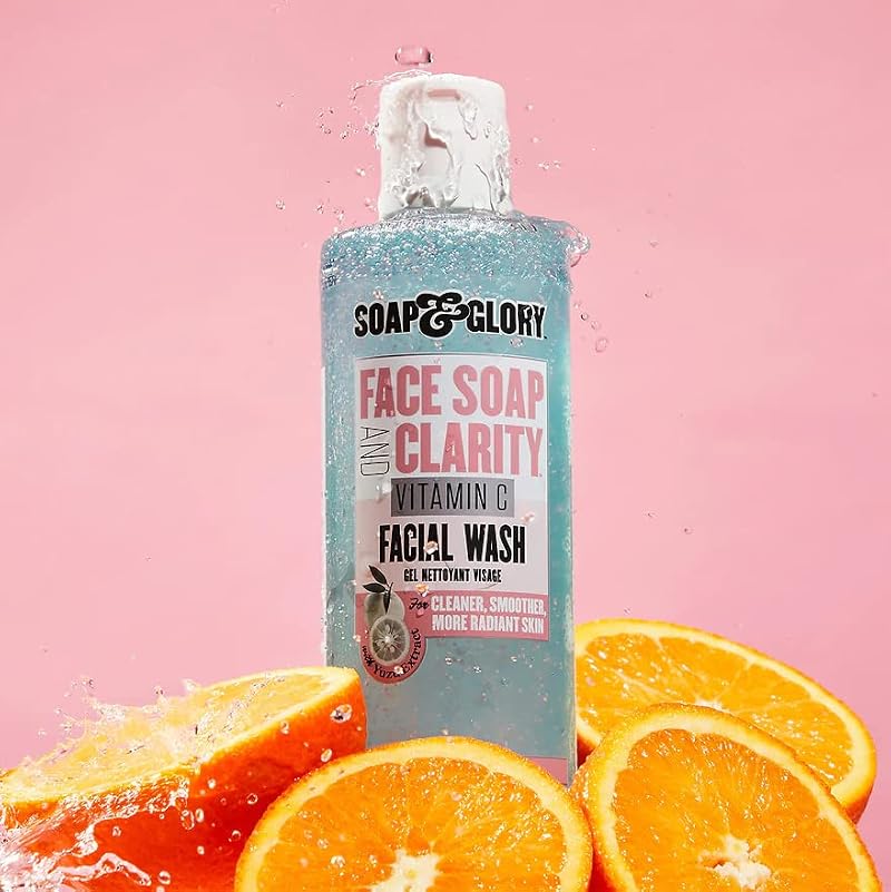 Soap & Glory Face Soap & Clarity 3-in-1 Cleansing Gel, 11.8 oz - Vitamin C Exfoliating Facial Wash