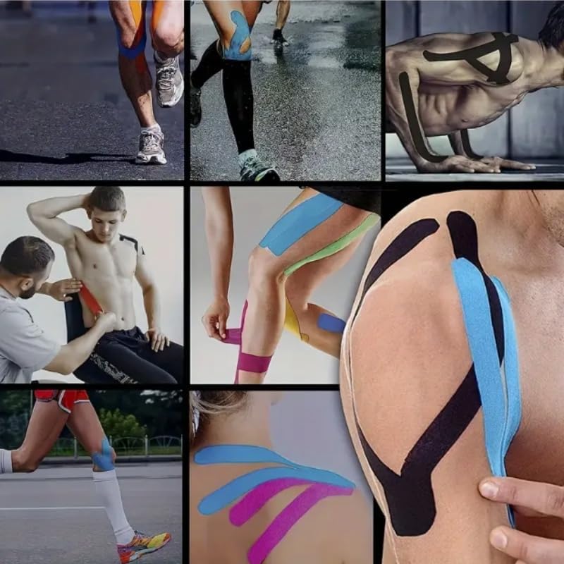Kinesiology Tape - 6 Pcs Waterproof Athletic Bandage for Muscle Recovery | Pain Relief Strapping