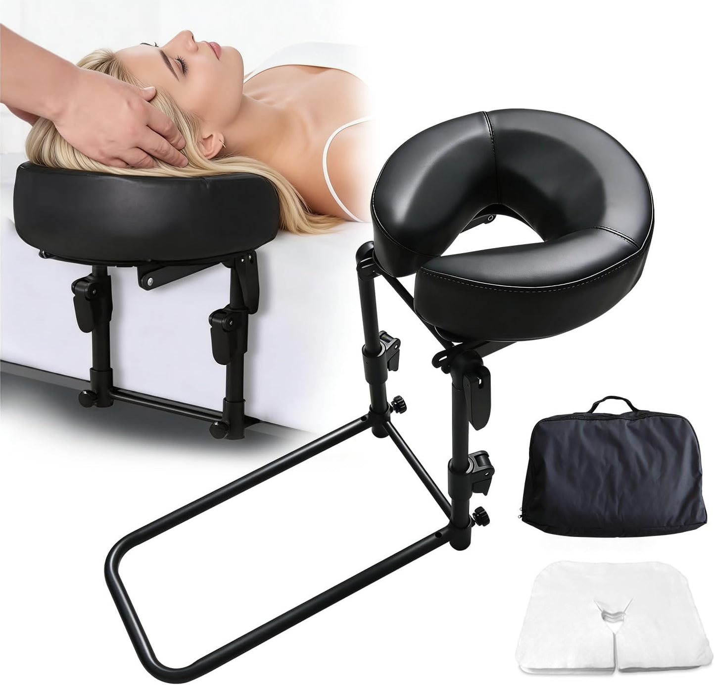 Adjustable Massage Headrest - Portable Face Cradle for Home Use | Ideal for Eye Surgery Recovery & Massage Tables