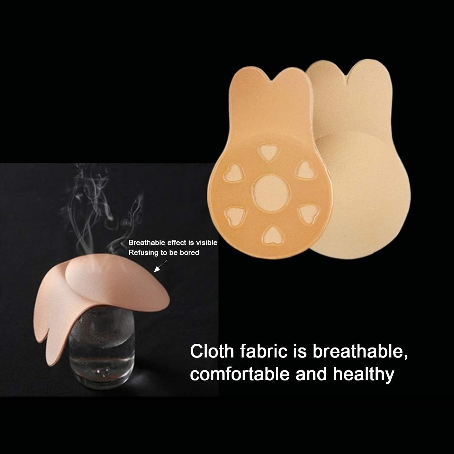 Adhesive Bra - 2 Pairs Breast Lift Tape & Nippleless Covers | Silicone Pasties for Invisible Support