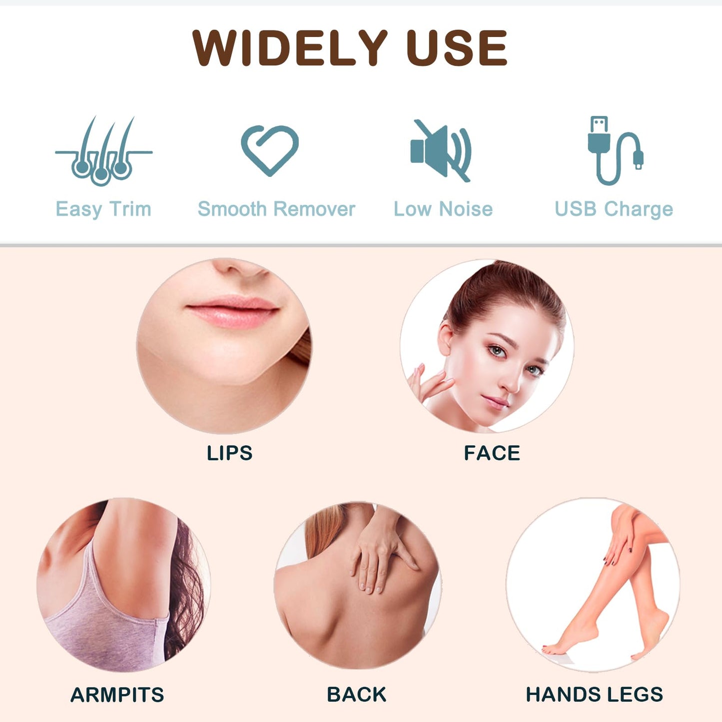 Face Shaver for Women - Electric Chin Hair Removal - Women’s Portable Razors for Upper Lip Mustache Chin Peach Fuzz for Girls - Rechargeable Facial Trimmer with LED Light