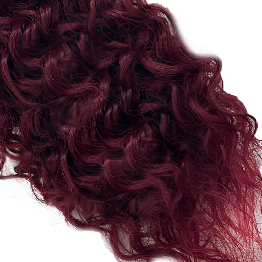 Burgundy Human Hair Bundles Red Water Wave Bundles 24 24 24 inch 99J Human Hair Bundle Burgundy Wet and Wavy Bundle