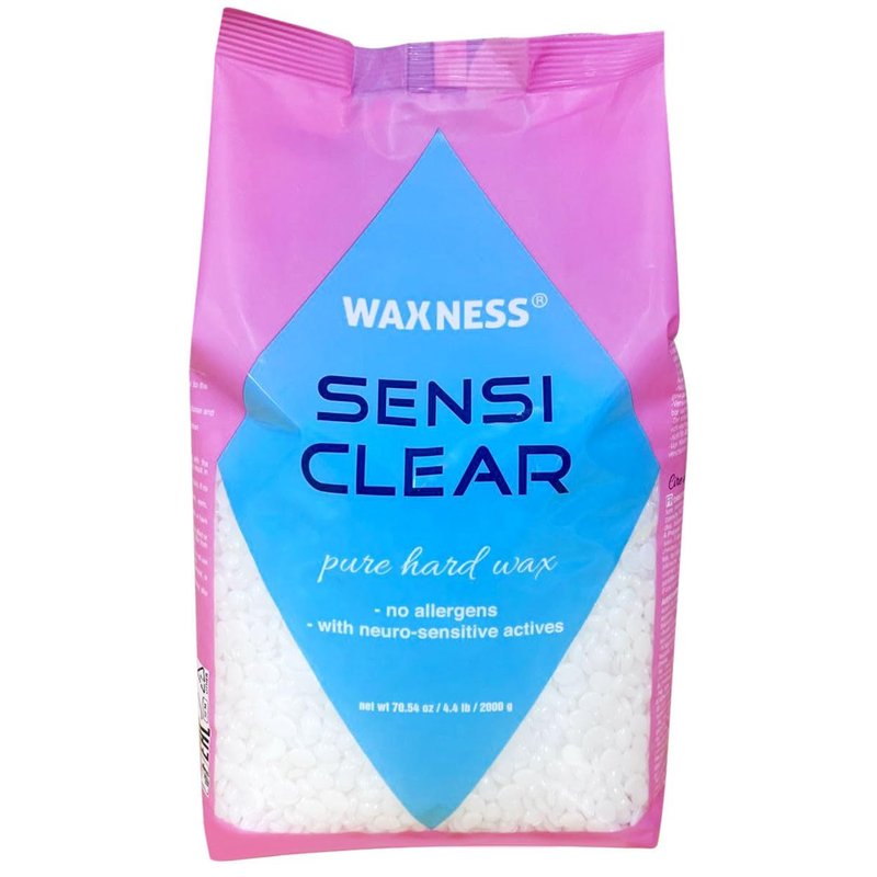 Waxness RUSSIAN PEARL (Creamy) and SENSI CLEAR (Gel) Rosin-Free Stripless Hard Wax for Sensitive Skin, Brazilian & Full Body Hair Removal DOUBLE SIZE 4.4 lb / 2 kg, Pack of 2 (8.8 LB), Made in Italy
