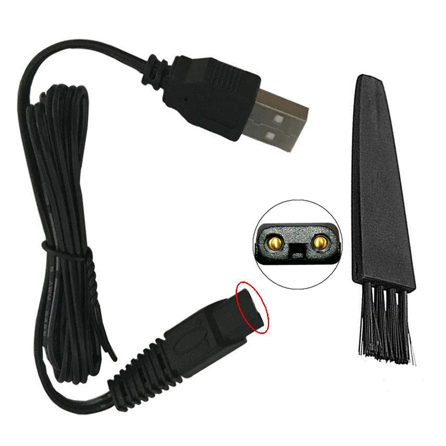 Shave Right USB Cable Compatible with MicroTouch Solo Men's Electric Shaver, 39.4in 5V Replacement Charger Cord
