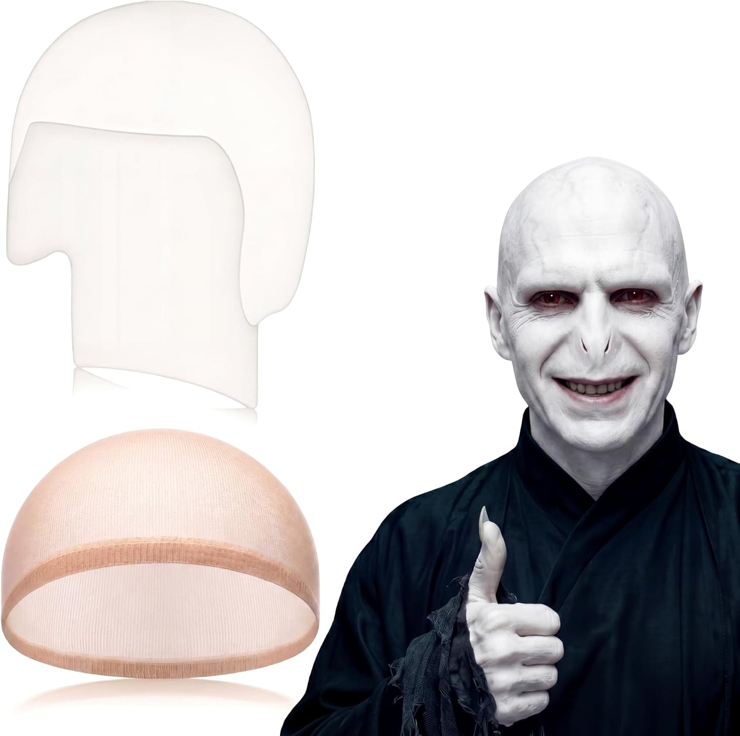 Bald Cap for Halloween | Nylon Wig Cap for Makeup & Cosplay - Unisex, Comfortable Fit