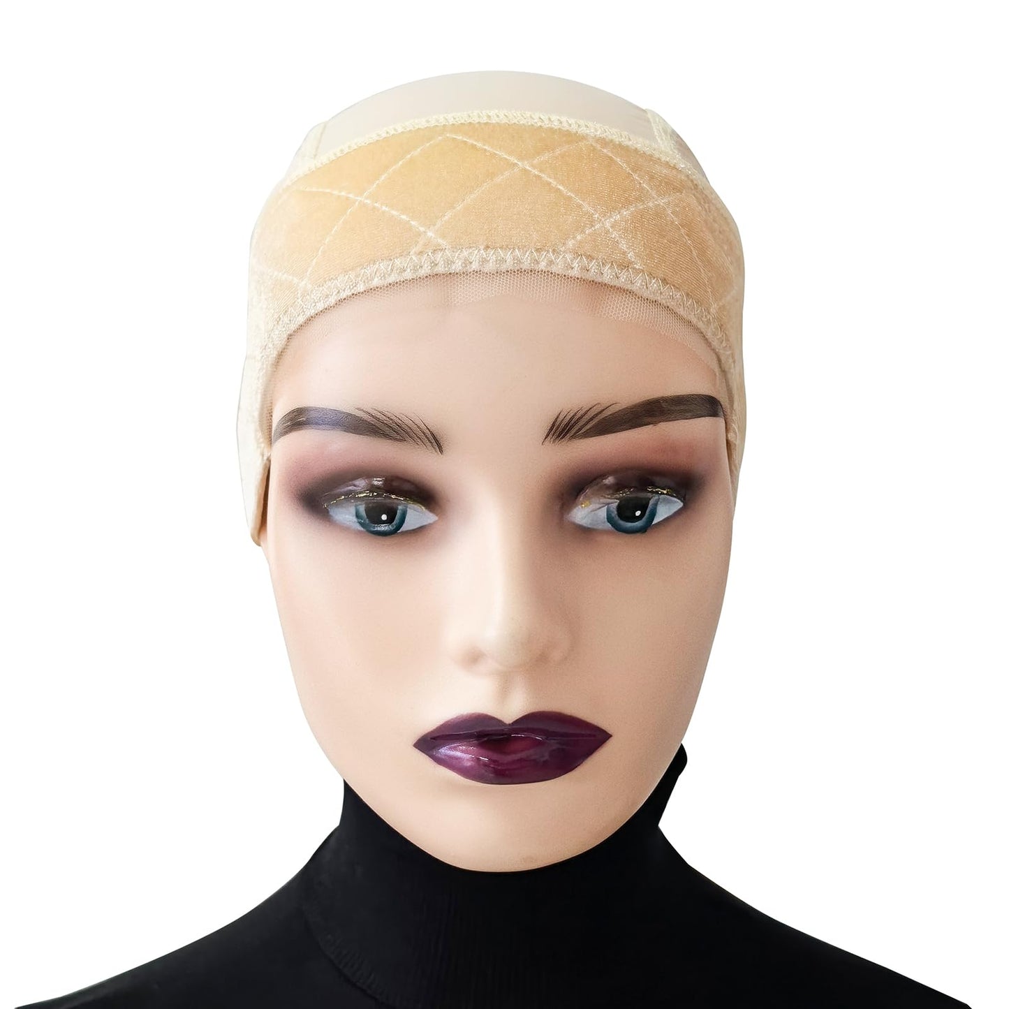 LABHAIR Wig Grip Cap with Lace Edge – Non Slip Adjustable Wig Cap with Grip Band for Women, Glueless Breathable Under Wig Cap for Natural Hairline, One Size Fits All, Nude
