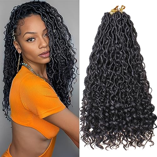 Beverlee 18 Inch Goddess Locs Crochet Hair 8 Pack - 1B# Boho Style