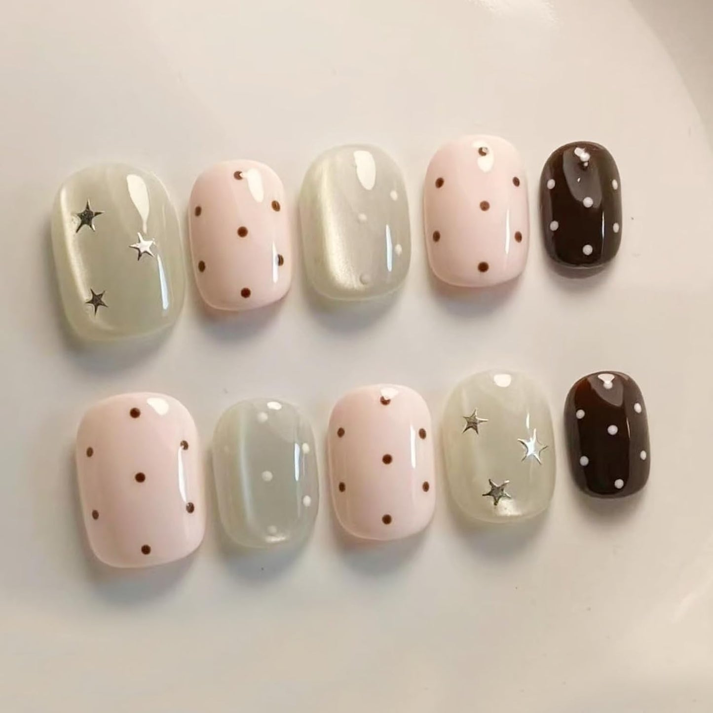 30Pcs Summer Press On Nails - Medium Almond 3D Fruit Designs | Glossy Acrylic Fake Nails for Women & Girls