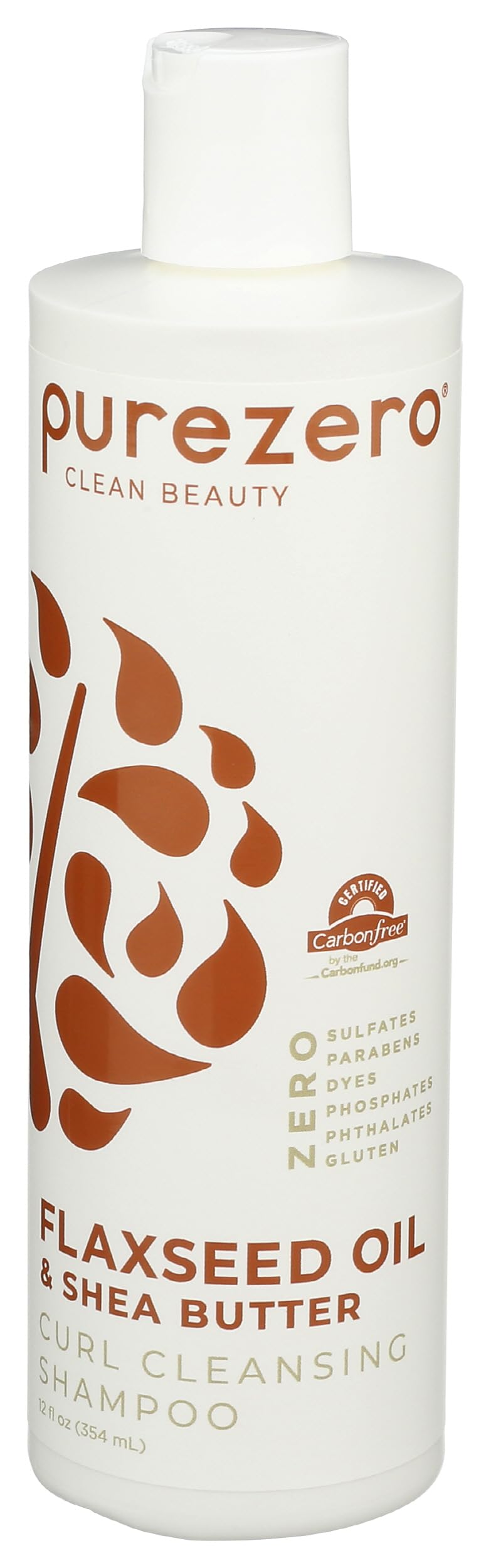 Purezero Flaxseed Oil & Shea Butter Shampoo - Curl Care - For Curly Hair Detangle & Defrizz - Great For Color Treated Hair 12 oz