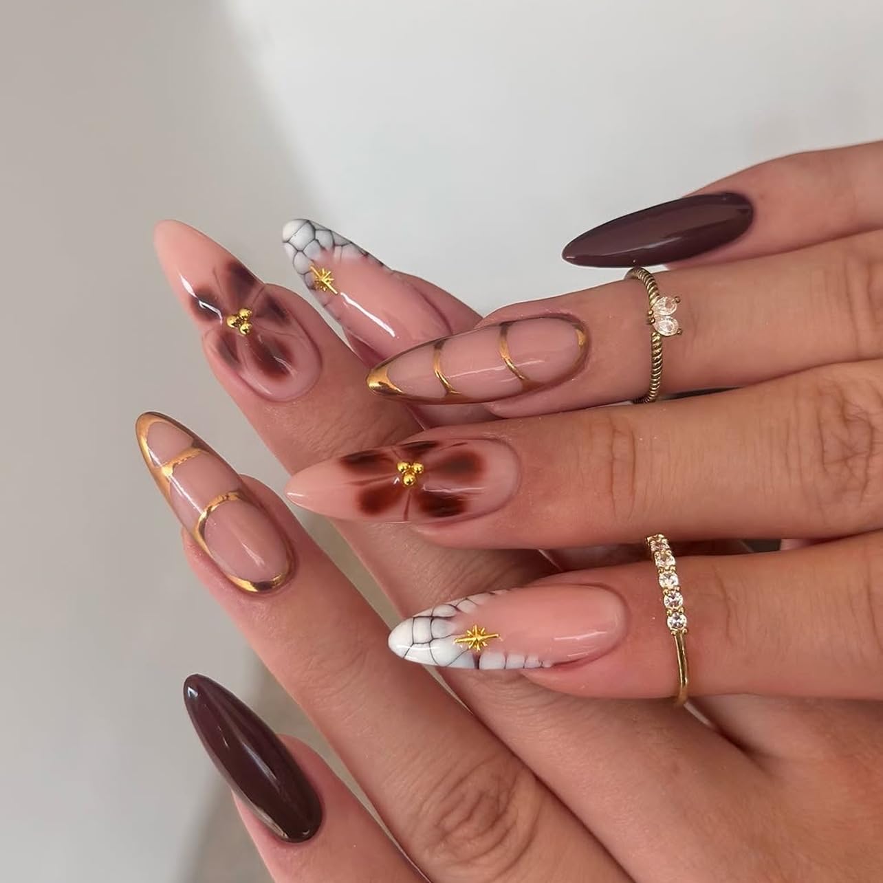 Pink Press-On Nails - 24 Pcs Short Almond White French with 3D Pearl Bow & Butterfly Design | Full Cover Acrylic Nail Art Tips for Women