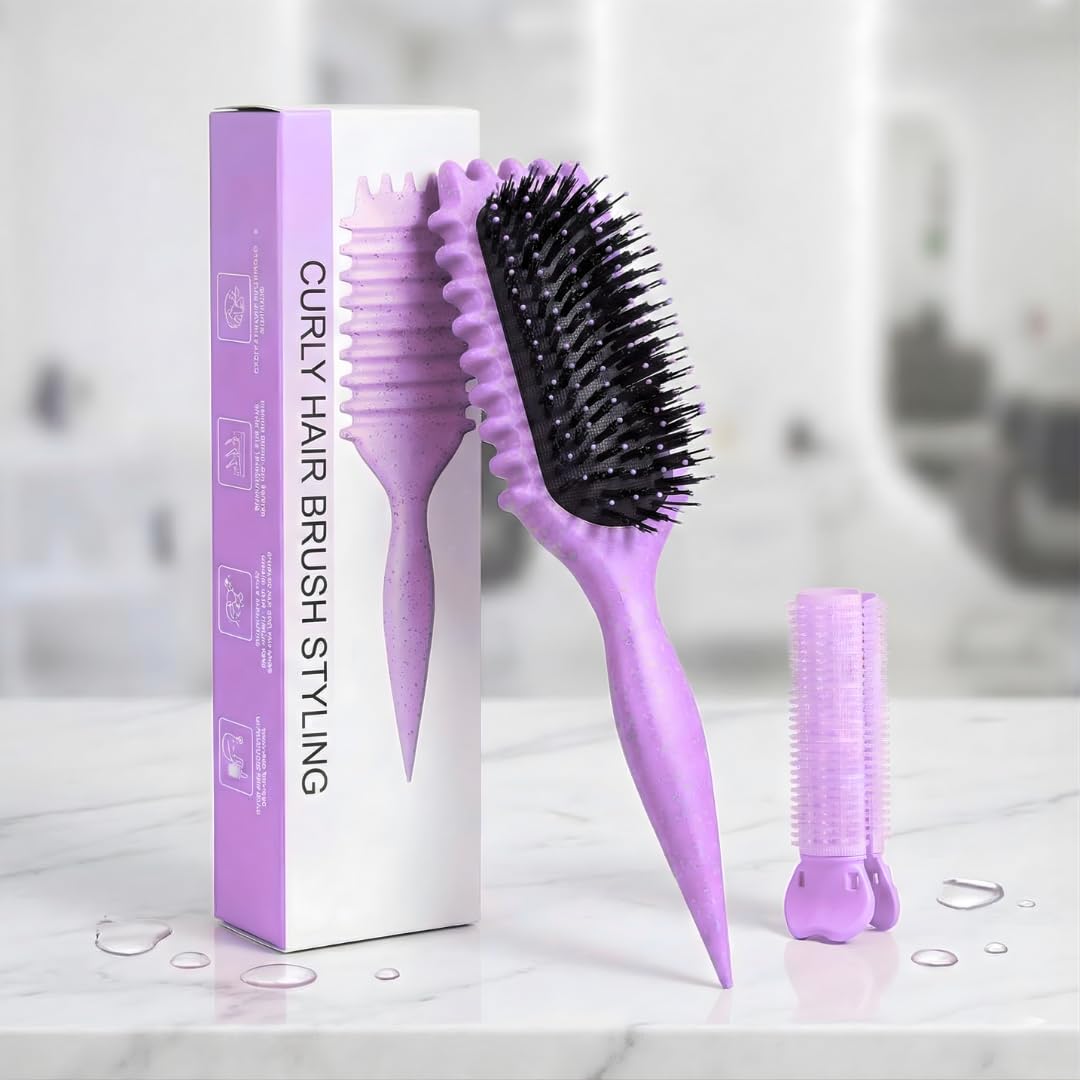 Curl Defining Brush for Wet Curly Hair - Vented Design, Green Color