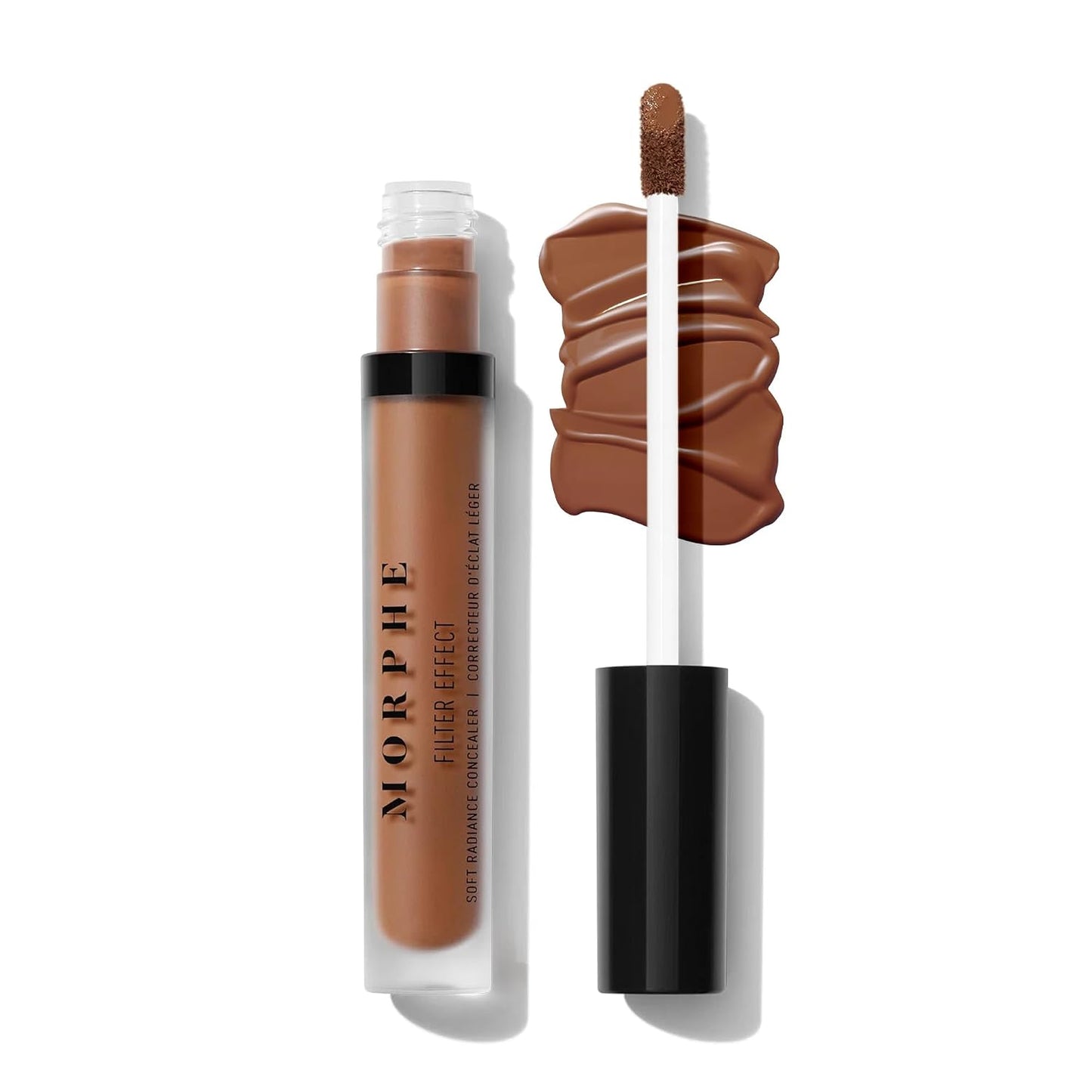 Morphe Filter Effect Soft Radiance Concealer - Buildable Liquid Makeup with Hyaluronic Acid & Pomegranate | Deep 34 (Cool) 0.12 fl oz