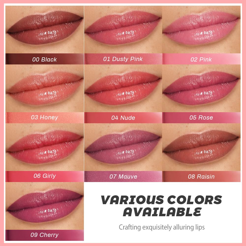 evpct Dusty Pink Honey Lipstick Tinted Lip Balm, Moisturizing Tinted Lip Oil Stick Lipstick for Older Women, Sheer Lightweight Hydrating Nourishing Shine Tinted Lip Color Gloss Tint Stain, Dusty Pink