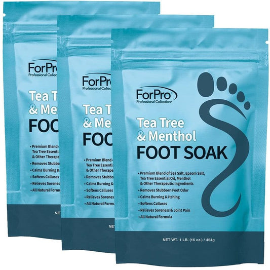 Tea Tree Oil Foot Soak | Epsom Salt & Menthol for Athletes Foot, Odor & Calluses - 3 Pack, 16oz