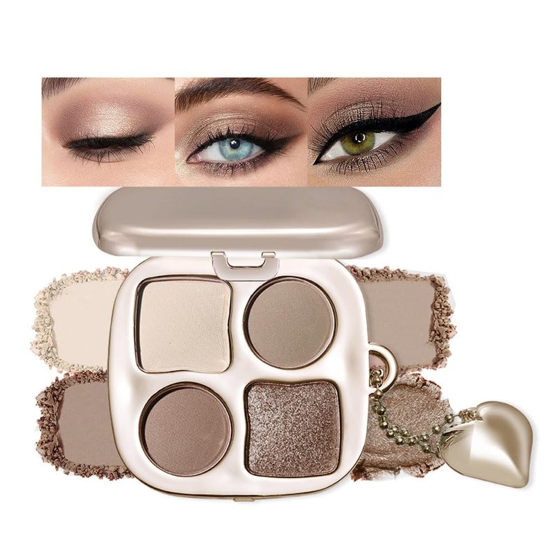 Neutral Nude Cool-Toned Eyeshadow Palette - Matte & Shimmer, High-Pigment, Waterproof Mini Smokey Eye & Contour Palette