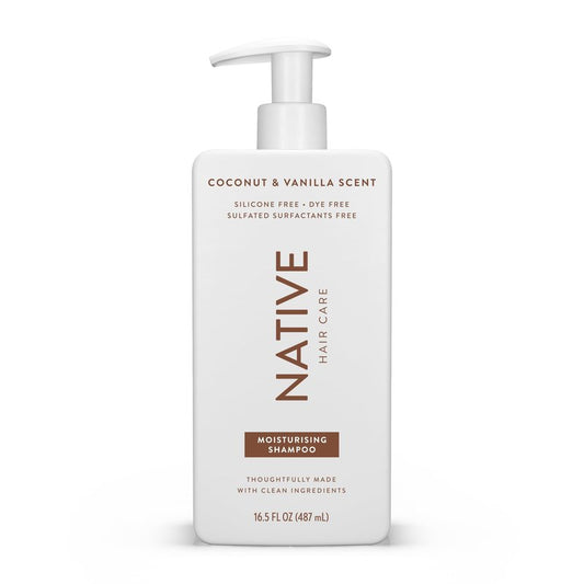 Native Coconut & Vanilla Moisturizing Vegan Shampoo, Clean, Sulfate, Paraben and Silicone Free - 16.5 fl oz
