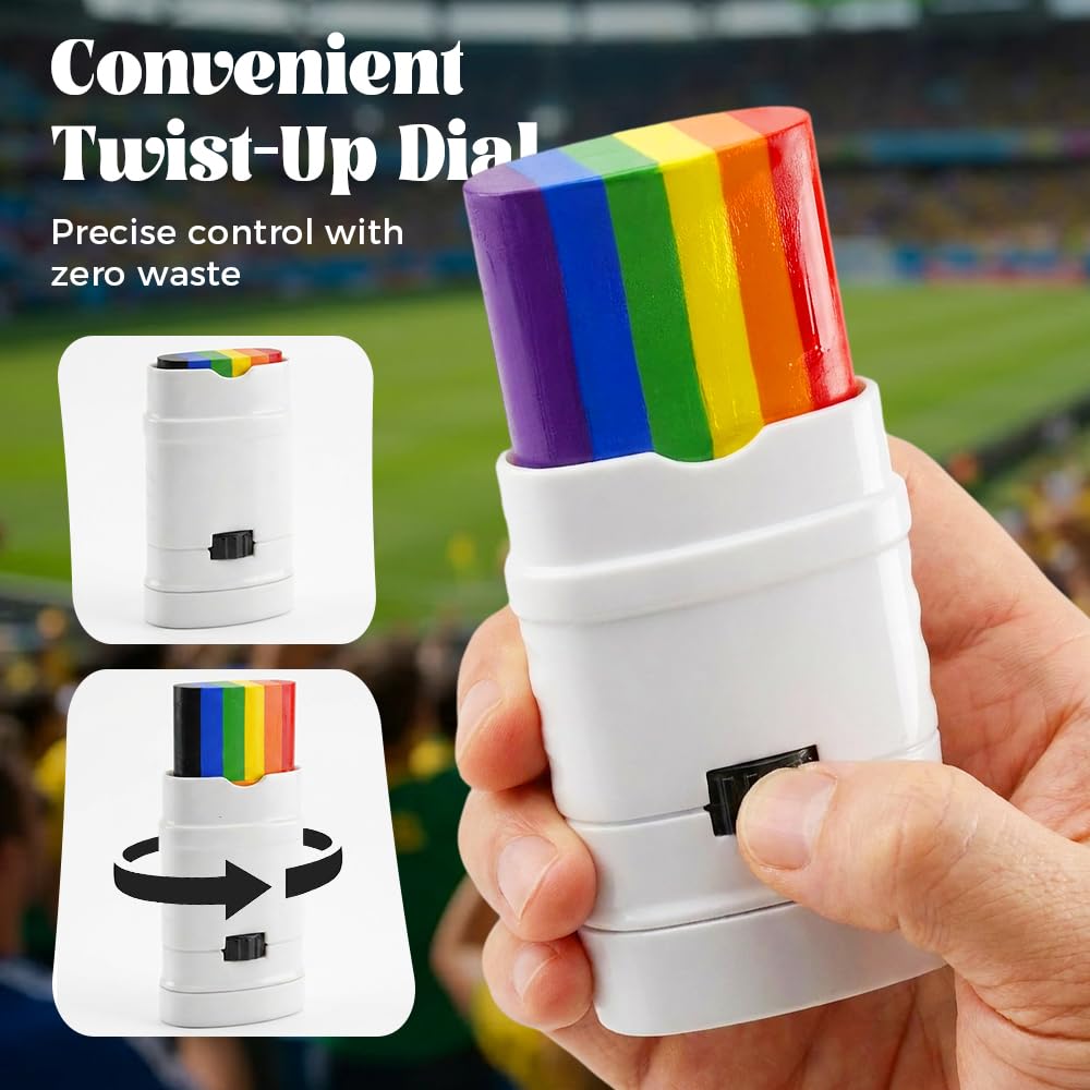 Rainbow Face Paint Stick, 2026 New Pride Face Paint Stick, Face Body Paint for Pride Parade, Festival Body Paint for Pride Party, Rainbow Body Paint for Adults Celebrations Festival (1 unit)