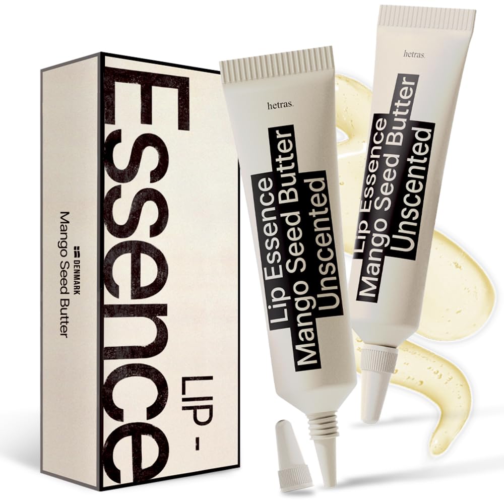 hetras Mango Seed Butter Lip Essence – Deep Hydration Squalane & Ceramide Treatment | Non-Sticky Glossy Jelly Finish | Fragrance-Free Overnight Mask & Daily K-Beauty Balm for Chapped Lips