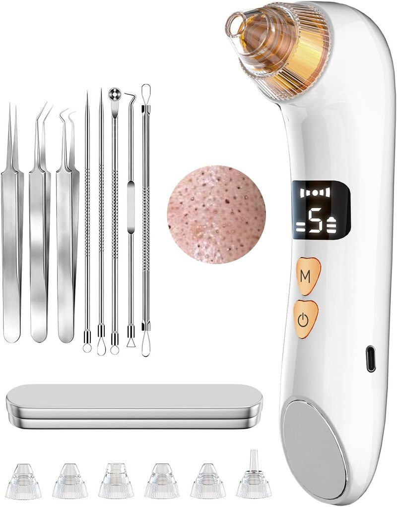 Blackhead Remover Pore Vacuum - 6MP HD Camera, 25X Magnification, 5 Suction Levels | Deep Cleansing Tool for Acne