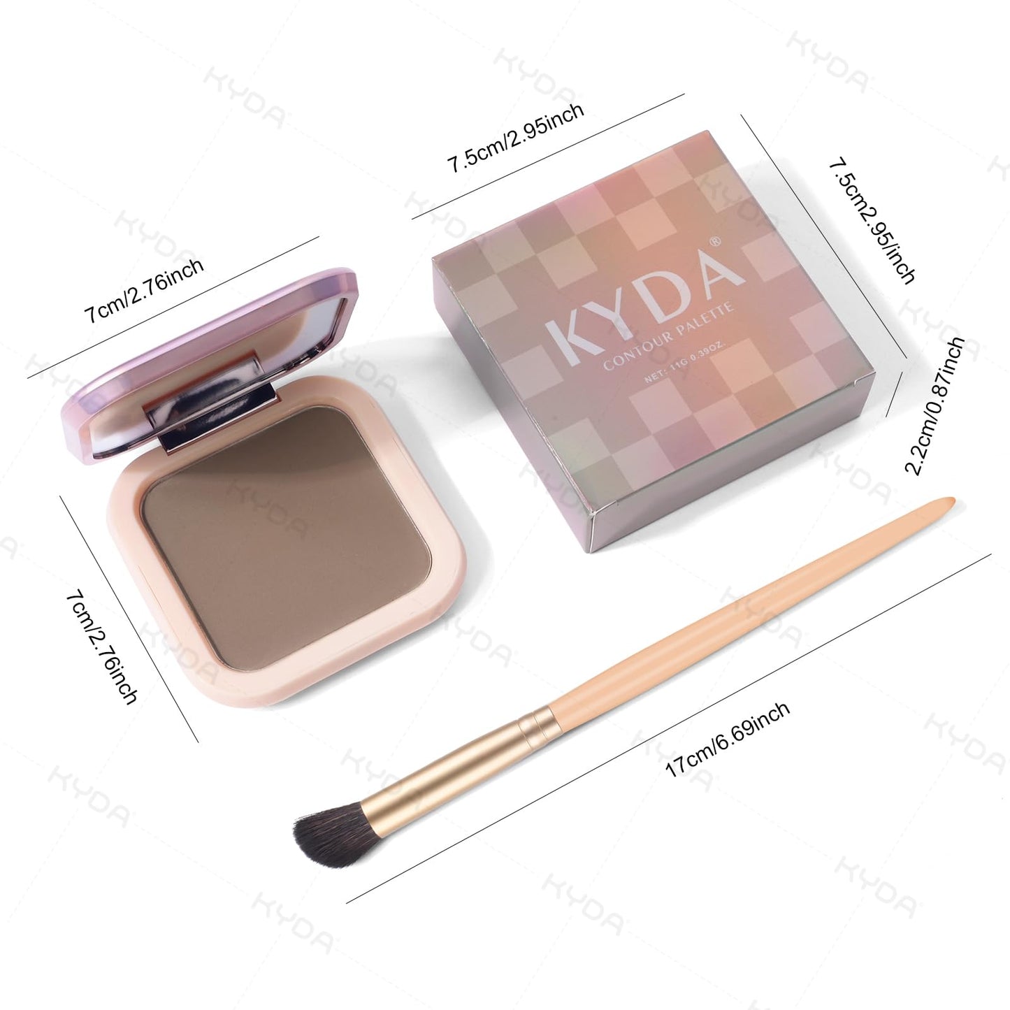 KYDA Cool Tone Contour Palette, Buildable Matte Face Contour Pressed Powder, Ultra-fine Lightweight Blendable Formula, Multiuse Baked Bronzer Makeup-COOL TONED