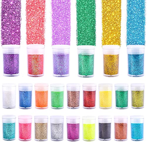 24 Colors Fine Glitter Set for Resin & Crafts - Safe & Non-Toxic