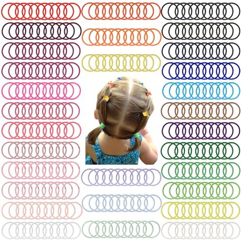 CÉLLOT 300pcs No Crease Hair Ties for Kids - 2.7cm Ponytail Holders