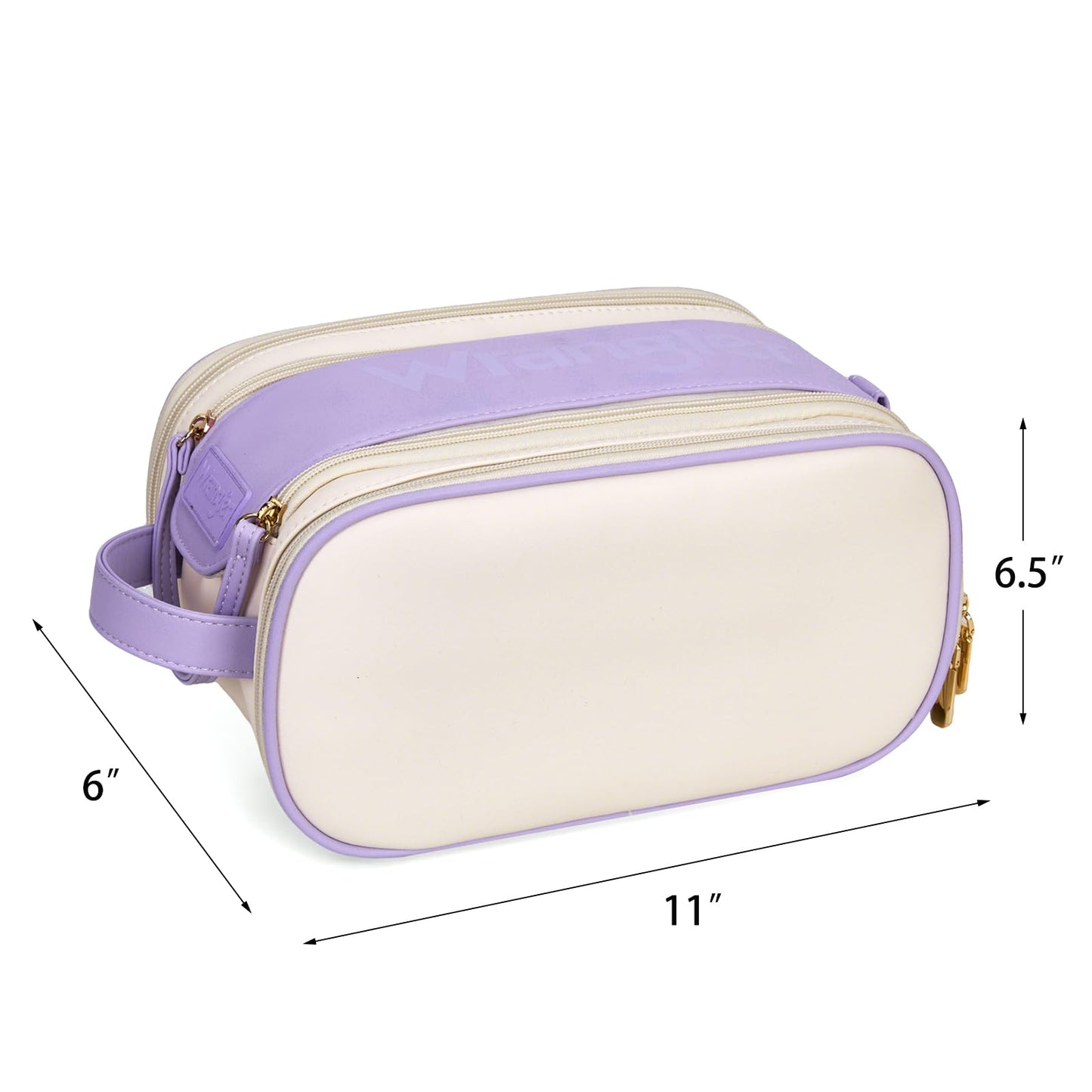 Montana West X Wrangler Large Makeup Bag Travel Toiletry Bag Portable Cosmetic Bag Make Up Organizer with Divider and Handle for Women WG393-9002BG-PP