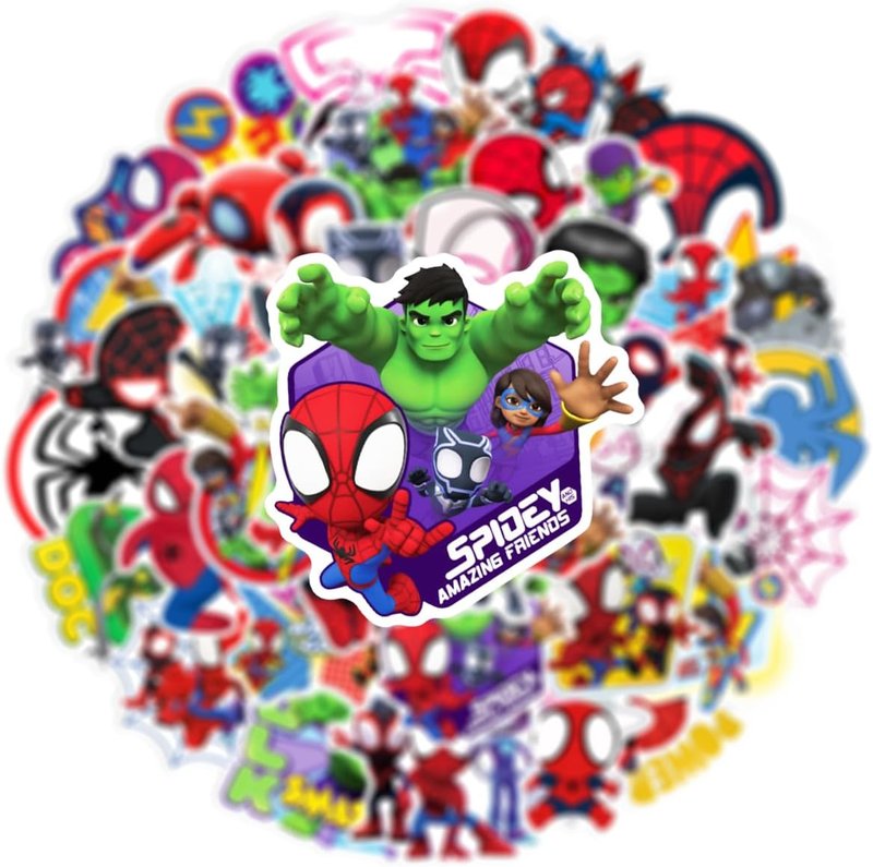 Spider-Man Stickers - 50Pcs Vinyl Waterproof Aesthetic Stickers for Water Bottles, Laptops, Phones & Journals | Gift for Kids & Women