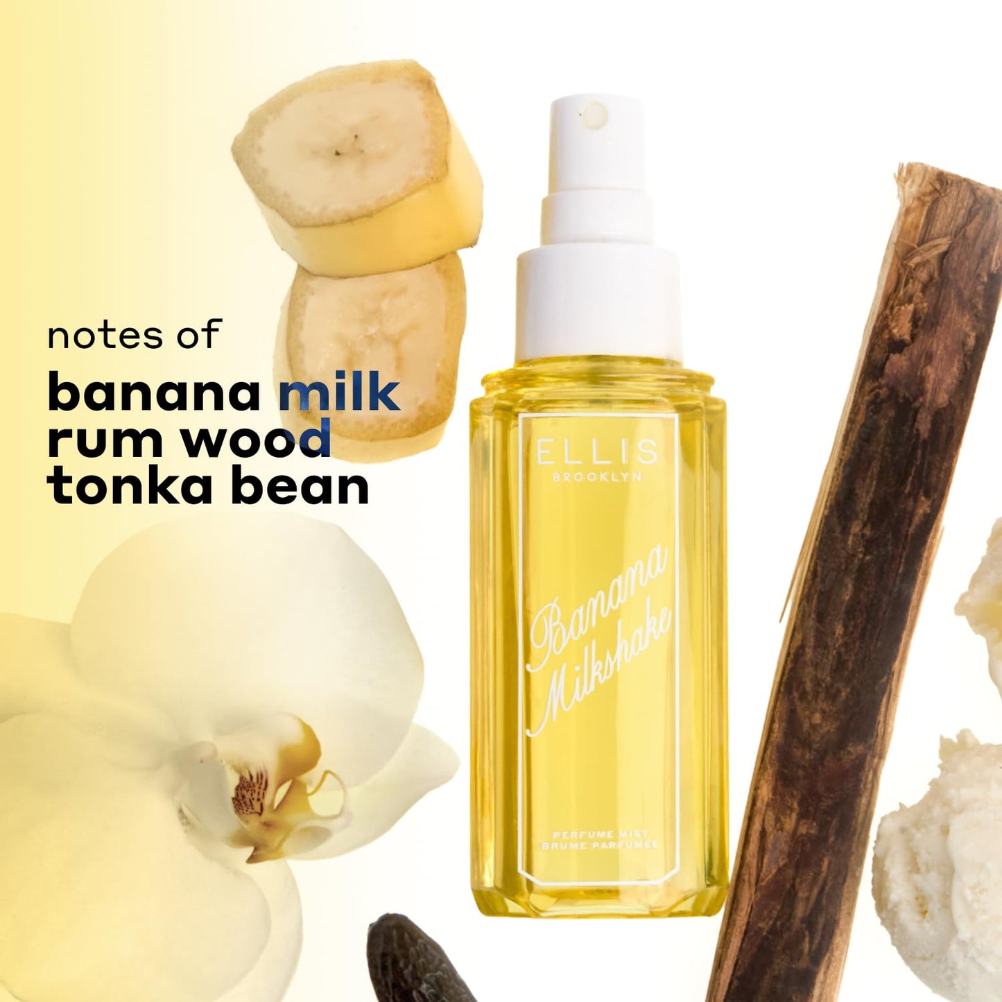 Banana Milkshake Perfume Mist - Sweet Gourmand Fragrance with Banana Milk, Vanilla & Tonka Bean | Vegan, 240ml