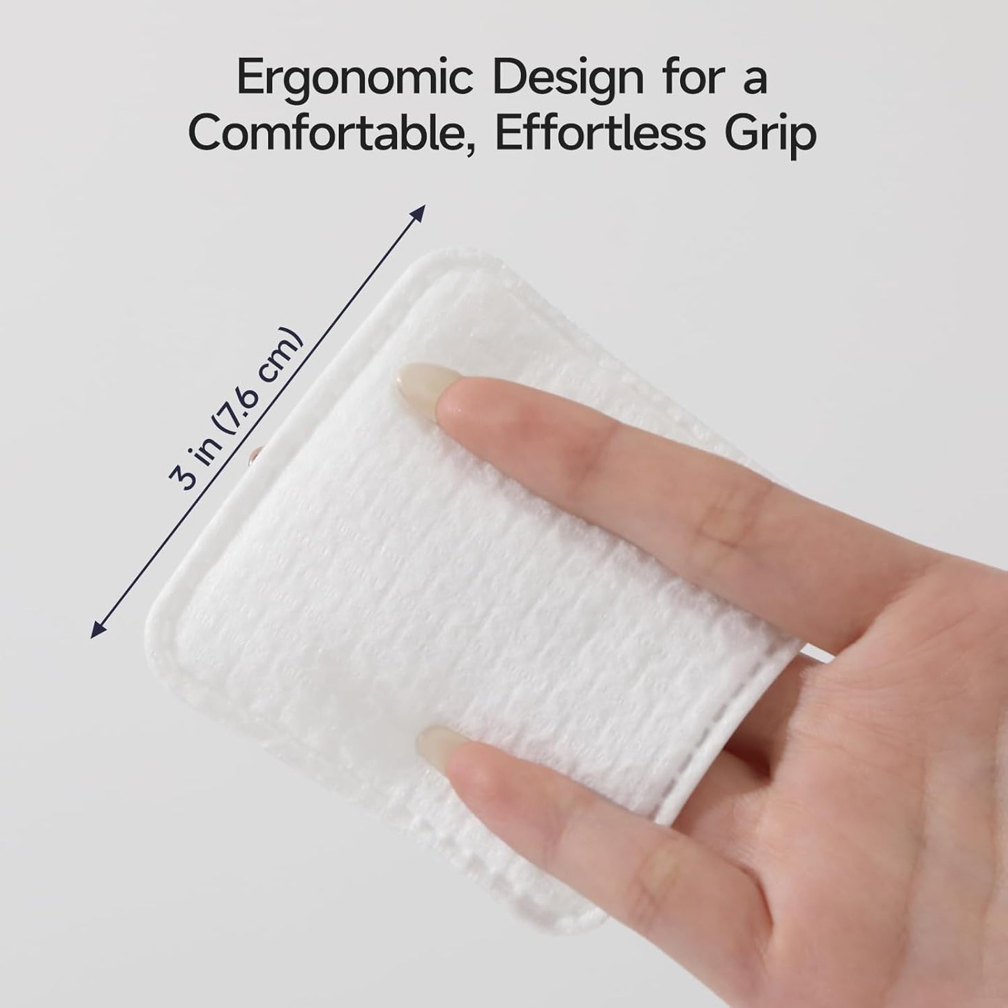 Triple-Layer Cotton Facial Pads - Textured Exfoliating & Ultra-Soft | Lint-Free, Gentle for All Skin Types - 1 Pack