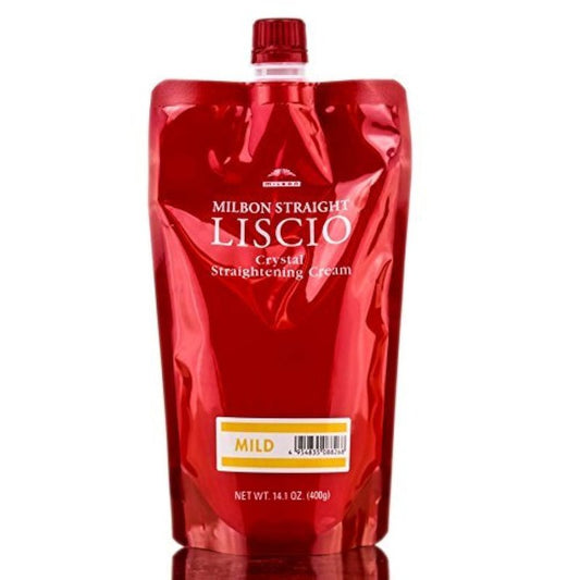 Milbon LISCIO Crystal Mild Straightening Cream & Neutralizer, 14.1OZ each, Made in Japan