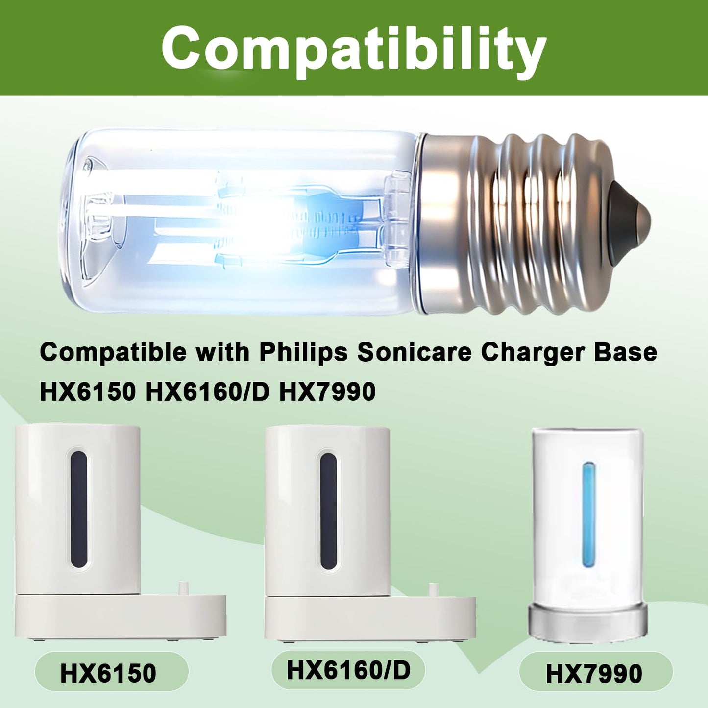 SDRZJX 4PCS E17 3W 10V Light Bulbs Replacement Compatible with Philips Sonicare Charger Base HX6150 HX6160/D HX7990