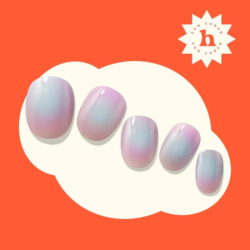 Semi Cured Gel Nail Strips - Aura Purple | Easy Apply & Remove, Salon Quality | 28 Strips, Prep Pads & Nail File Included