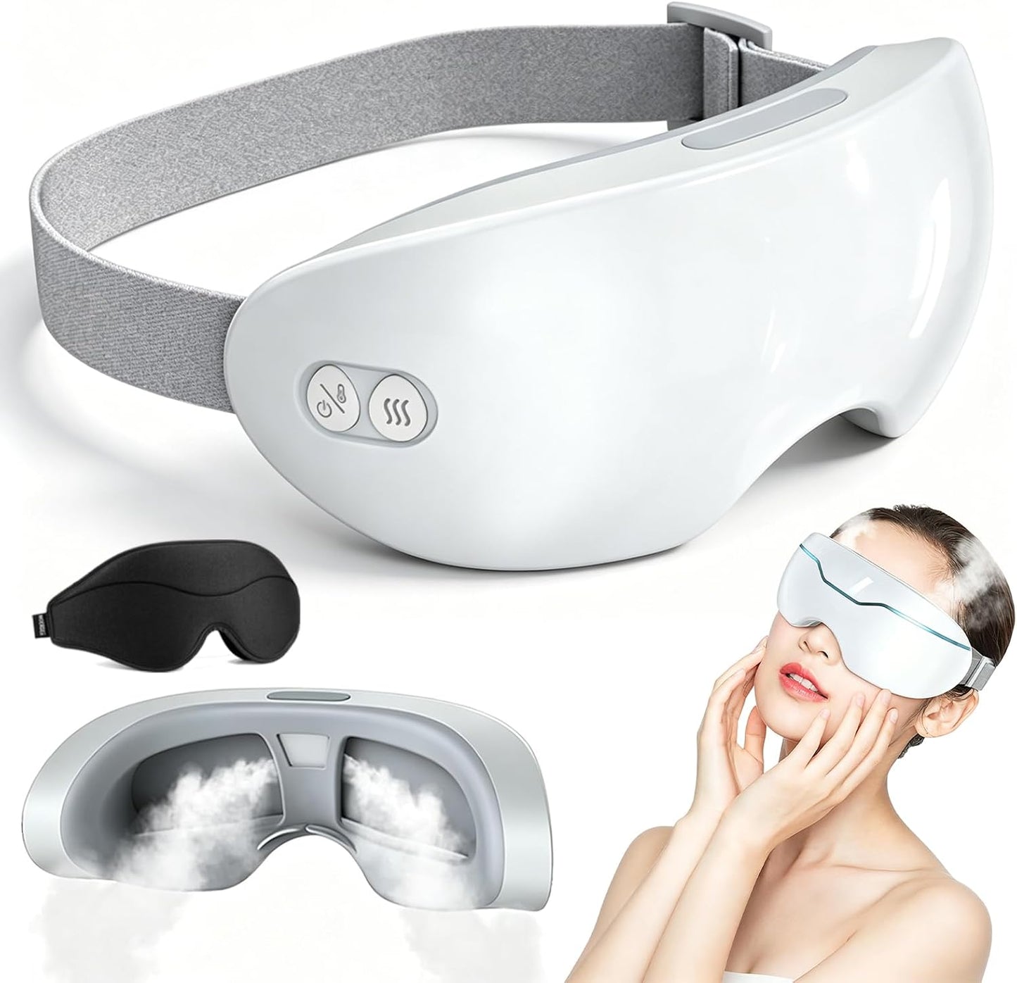 Steam Therapy Mask - Adjustable Hot & Cold Eye Steamer for Dry Eyes | Nano Mist, Relieves Puffiness & Dark Circles