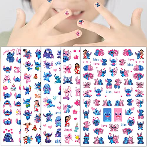 6 Sheets Self-Adhesive Cartoon Nail Art Stickers - Kawaii Designs