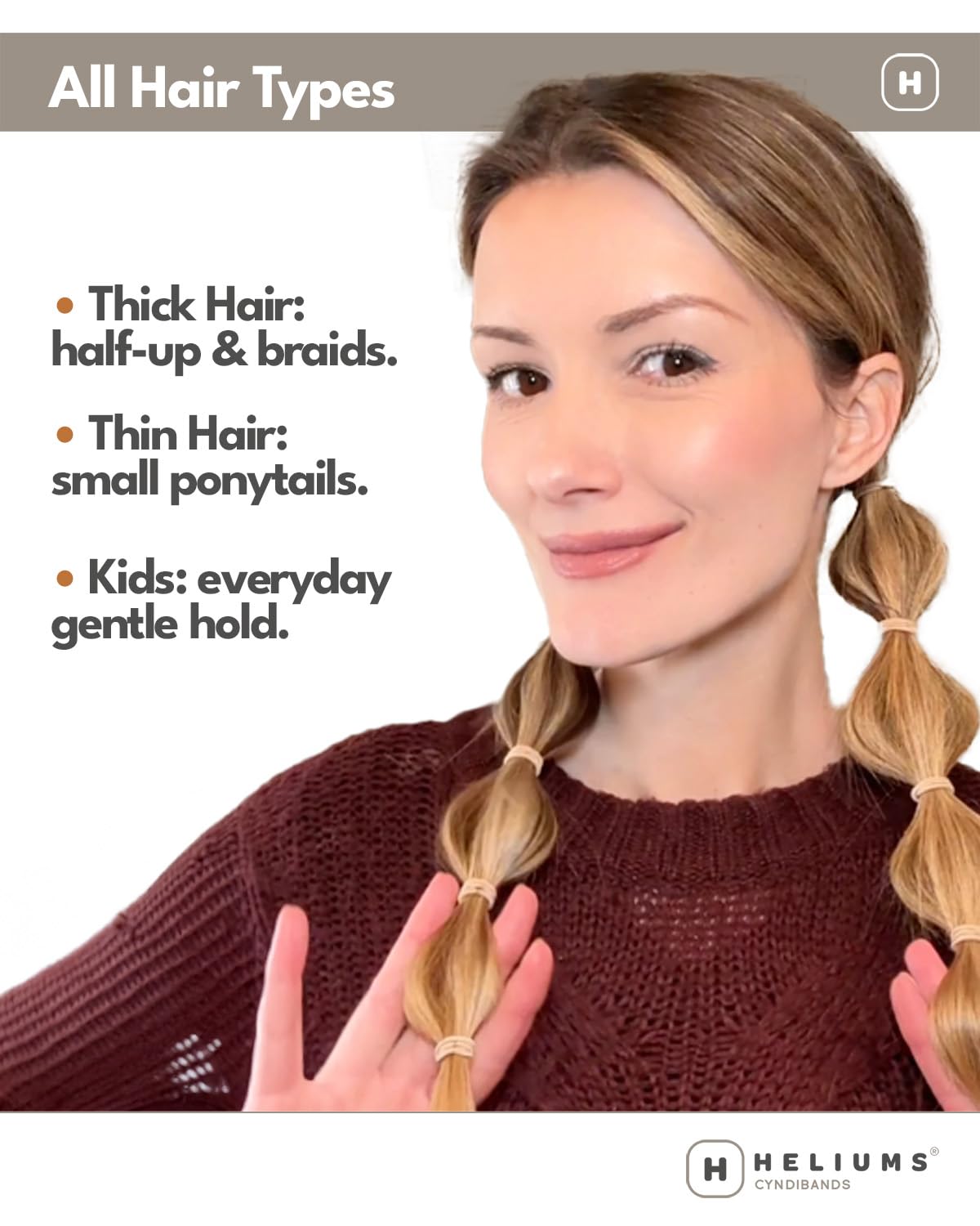 Small Hair Ties - Auburn Red No-Damage Mini Elastics | 1 Inch, 48 Count for Thin Hair & Kids