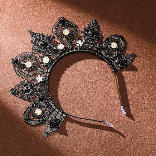 Black Sun Goddess Halo Crown Headpiece Boho Spiked Sunburst Headband