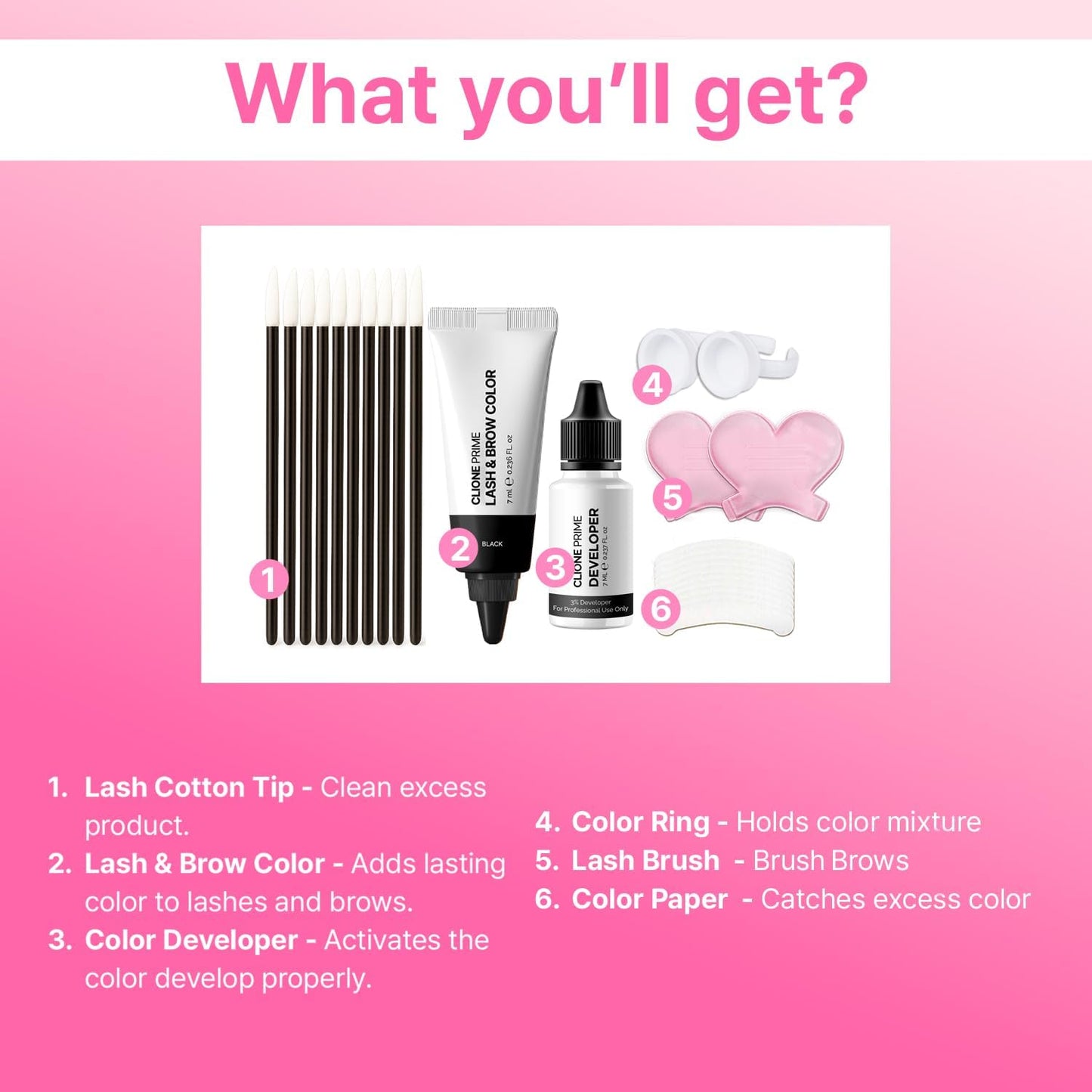 Korean Eyebrow Color Kit - Long-Lasting Eyebrow & Lash Tint | Black Color