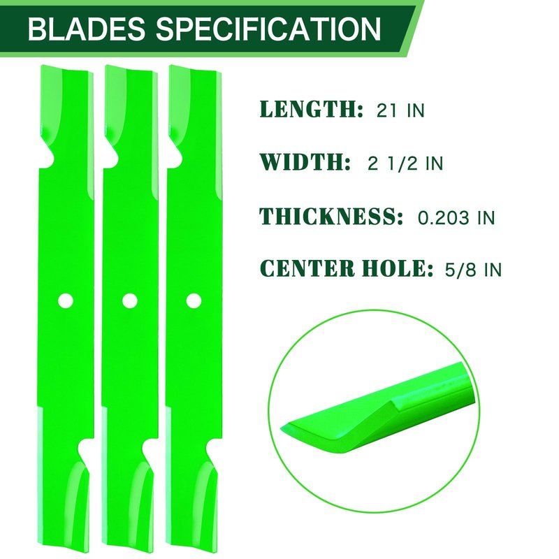 TENGMUJX 61 Inch Deck Mower Blades Fit for Ferris Scag Turf Tiger Bad Boy Outlaw Simplicity Zero Turn Mower Replaces OEM 038-6080-00 91-626 5101755 5101755s 5020842 48111 481708 6 Pack