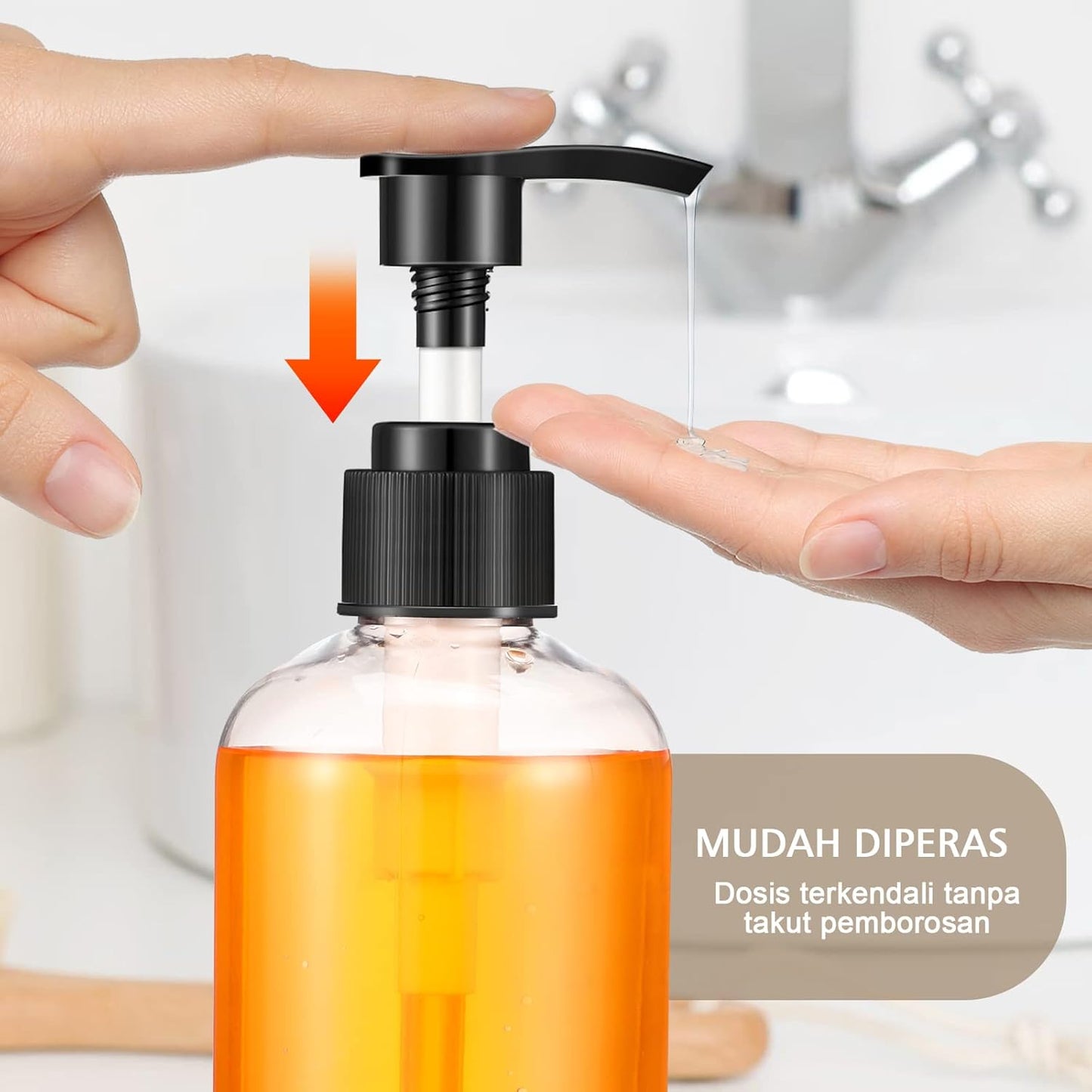 Refillable Shampoo Dispenser - 16 Pcs Plastic Pump Bottles for Shower & Kitchen | 250 ML/8.5 OZ
