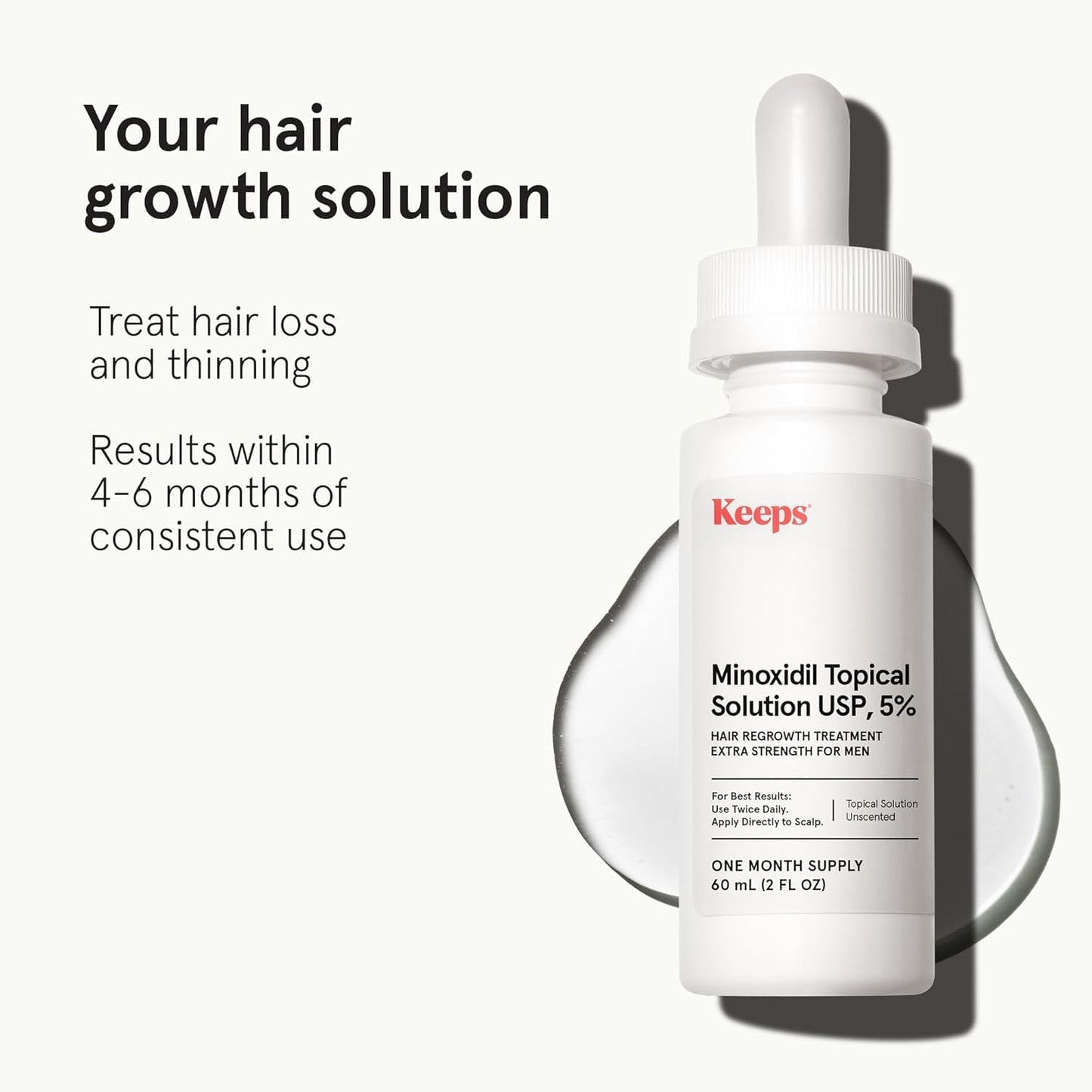 Minoxidil Solution 5% for Men - Extra Strength Hair Regrowth Treatment - Non-Greasy Formula | 3 Month Supply (3 x 2 fl oz Bottles)