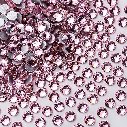 Light Pink Crystal Rhinestones SS16 - 1440Pcs Flatback Gems for Crafts