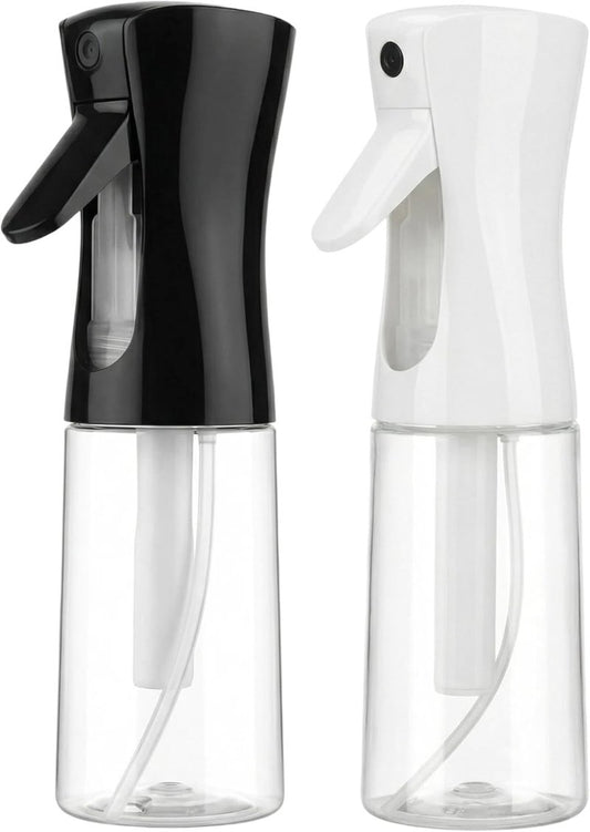 Continuous Spray Bottles - Ultra Fine Mist Sprayer for Hair, Cleaning & Plants | 6.8 OZ (2 Pack)