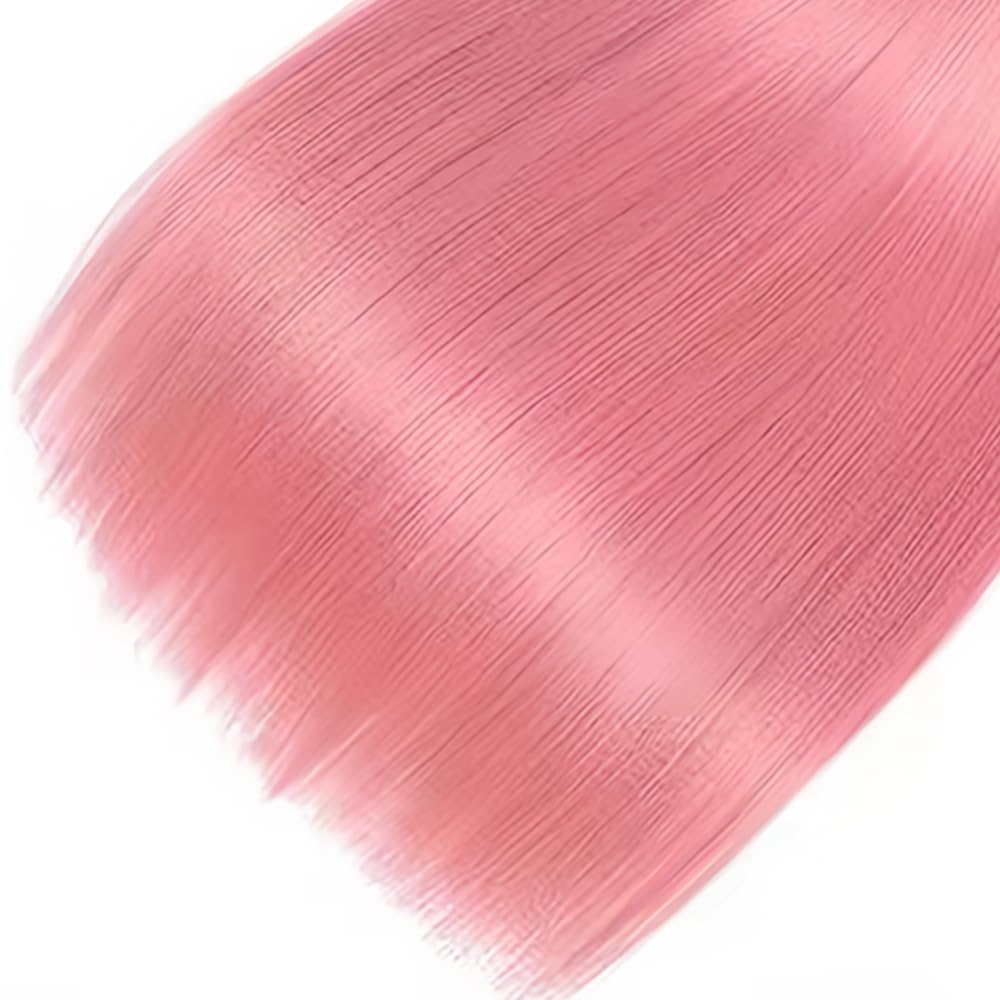 Pink Bundles Human Hair Straight Bundles 30 32 34 Inch Unprocessed Brazilian Virgin Hair 3 Bundle 50 Gram Per Bundle Deals Quick Weave Hair Extensions For Woman