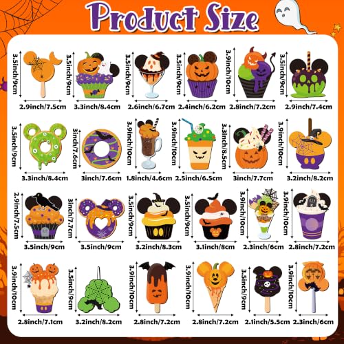 24 Halloween Ice Cream Mouse Magnets - Waterproof, Writable & Strong